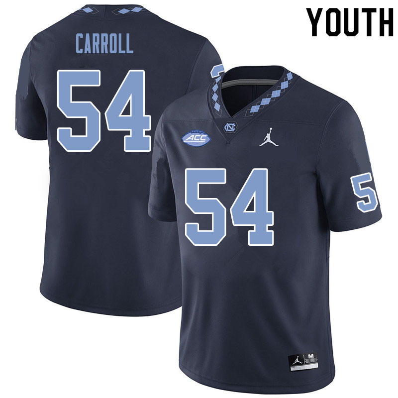 Youth #54 Chance Carroll North Carolina Tar Heels College Football Jerseys Sale-Black